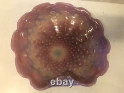 Vintage Pink and Purple Art Glass Controlled Bubble Decorative Centerpiece