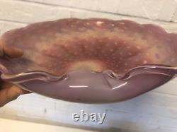 Vintage Pink and Purple Art Glass Controlled Bubble Decorative Centerpiece