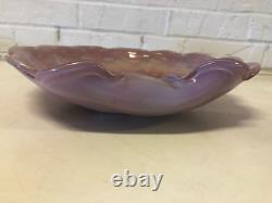 Vintage Pink and Purple Art Glass Controlled Bubble Decorative Centerpiece