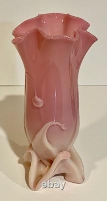Vintage Royal Pink Seguso Murano Blown Art Glass Bud Vase -A