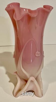 Vintage Royal Pink Seguso Murano Blown Art Glass Bud Vase -A