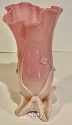 Vintage Royal Pink Seguso Murano Blown Art Glass Bud Vase -A