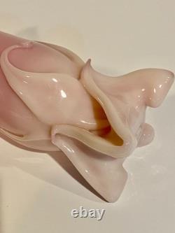 Vintage Royal Pink Seguso Murano Blown Art Glass Bud Vase -A