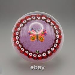 Vintage Scottish Paul Ysart Lampwork Millefiori Butterfly Glass Paperweight