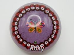 Vintage Scottish Paul Ysart Lampwork Millefiori Butterfly Glass Paperweight