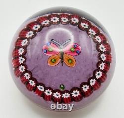 Vintage Scottish Paul Ysart Lampwork Millefiori Butterfly Glass Paperweight