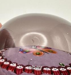 Vintage Scottish Paul Ysart Lampwork Millefiori Butterfly Glass Paperweight
