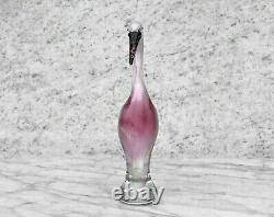 Vintage Sculpted Art Glass Pink Flamingo Figure