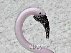 Vintage Sculpted Art Glass Pink Flamingo Figure