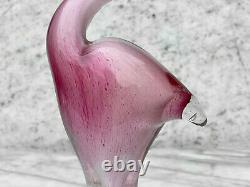 Vintage Sculpted Art Glass Pink Flamingo Figure