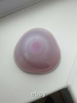 Vintage Seguso Murano alabastro pink / red art glass organic form bowl