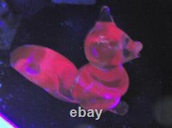 Vintage Solid Glass Murano Squirrel Alexandrite Signed Zanetti Lilac Pink Glow