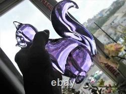 Vintage Solid Glass Murano Squirrel Alexandrite Signed Zanetti Lilac Pink Glow