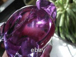 Vintage Solid Glass Murano Squirrel Alexandrite Signed Zanetti Lilac Pink Glow