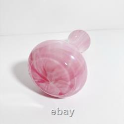 Vintage Sterling Silver Collar Pink Art Glass Vase London Hallmarks 1929 Marbled