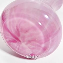 Vintage Sterling Silver Collar Pink Art Glass Vase London Hallmarks 1929 Marbled