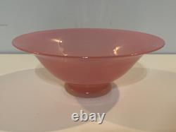 Vintage Steuben Art Glass Pink Rosaline Centerpiece Bowl