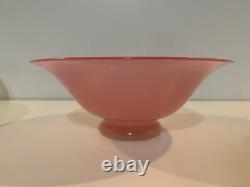 Vintage Steuben Art Glass Pink Rosaline Centerpiece Bowl