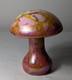 Vintage Stuart Abelman Art Glass Pink Iridescent Mushroom Paperweight 4.5 Tall