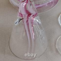 Vintage Stunning Caithness Pink'Charisma' Decanter 4x Wine 3xSherry Glasses