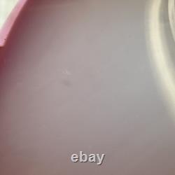 Vintage Swedish Flygsfors Coquille Art Glass Bowl Pink And White Signed 1958