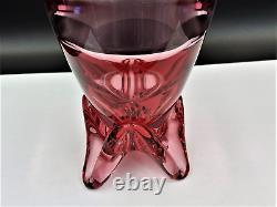 Vintage TIFFIN Swedish Optic MCM Wisteria Art Glass Large Vase