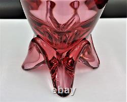 Vintage TIFFIN Swedish Optic MCM Wisteria Art Glass Large Vase