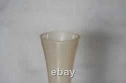 Vintage Tall Italian Pink Opaline Stem Vase Italy 28cm 11in MCM Pedestal Glass