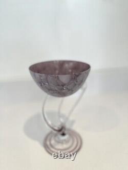 Vintage Tall Murano Blown Glass Clear to Pink Bowl, Italy, 1960s