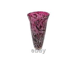 Vintage Tall Pink Swirl Art Glass Vase, 1960's