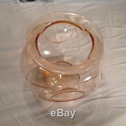 Vintage Unusual Pink Depression Glass Fish Bowl Holder Light Art Deco Lamp