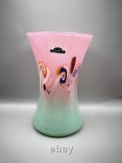 Vintage Vasart Fine Glass Vase. Made In Scotland, original Vasart Sticker