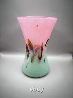 Vintage Vasart Fine Glass Vase. Made In Scotland, original Vasart Sticker