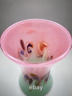 Vintage Vasart Fine Glass Vase. Made In Scotland, original Vasart Sticker