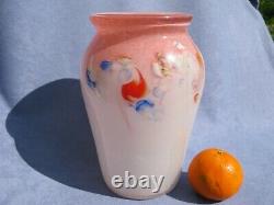 Vintage Vasart Strathearn Art Glass Vase Madein Crieff Scotland Dusty Pink