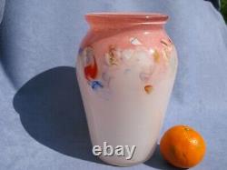 Vintage Vasart Strathearn Art Glass Vase Madein Crieff Scotland Dusty Pink