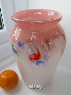 Vintage Vasart Strathearn Art Glass Vase Madein Crieff Scotland Dusty Pink