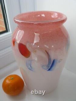 Vintage Vasart Strathearn Art Glass Vase Madein Crieff Scotland Dusty Pink