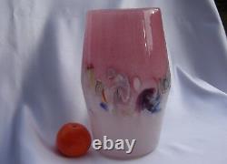 Vintage Vasart Strathearn Art Glass Vase Madein Crieff Scotland Pink