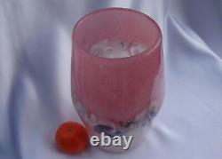 Vintage Vasart Strathearn Art Glass Vase Madein Crieff Scotland Pink