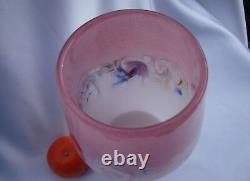 Vintage Vasart Strathearn Art Glass Vase Madein Crieff Scotland Pink