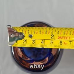 Vintage Vase Josef Hospodka for Chribska Twist Art Glass Cobalt Blue and Pink