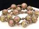 Vintage Venetian Wedding Cake Murano Art Glass Beaded 19 Necklace Pink Flowers
