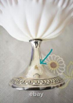 Vintage WMF Baby Pink Victoria Art Glass Silver Plate Centrepiece, Glass Compote