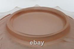 Vintage Walther & Sohne 1930s Art Deco Frosted Pink Glass Fish Centrepiece Bowl