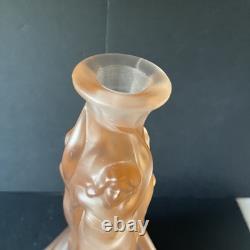 Vintage Walther & Sohne Three Graces Pink Frosted Glass Comport 34cm Tall 1930's