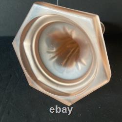 Vintage Walther & Sohne Three Graces Pink Frosted Glass Comport 34cm Tall 1930's