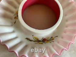 Vintage White To Pink Glass Fairy Lamp Skirted Reversible Gorgeous Fenton