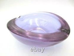 Vintage colour changing pink blue Murano art glass bowl oblong shape very retro