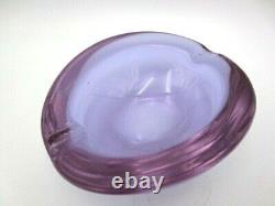 Vintage colour changing pink blue Murano art glass bowl oblong shape very retro